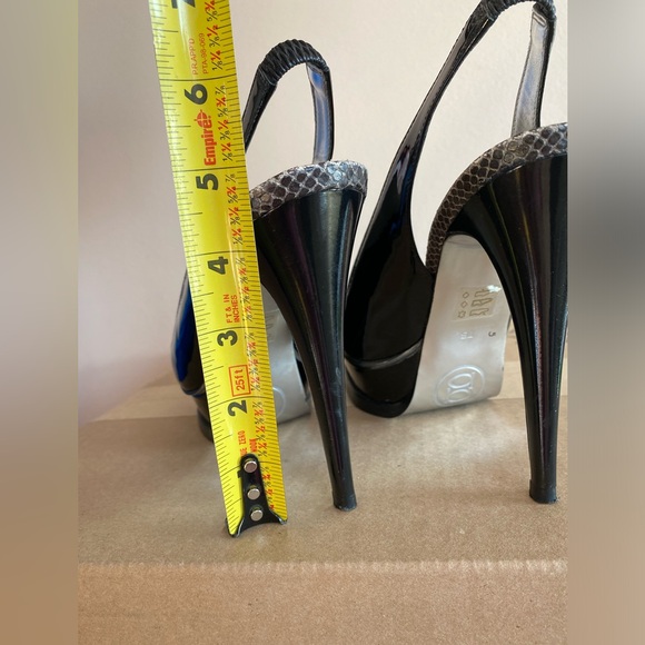 BeBe Zahara Black Snake Heel Womens Size 7B - Picture 5 of 10